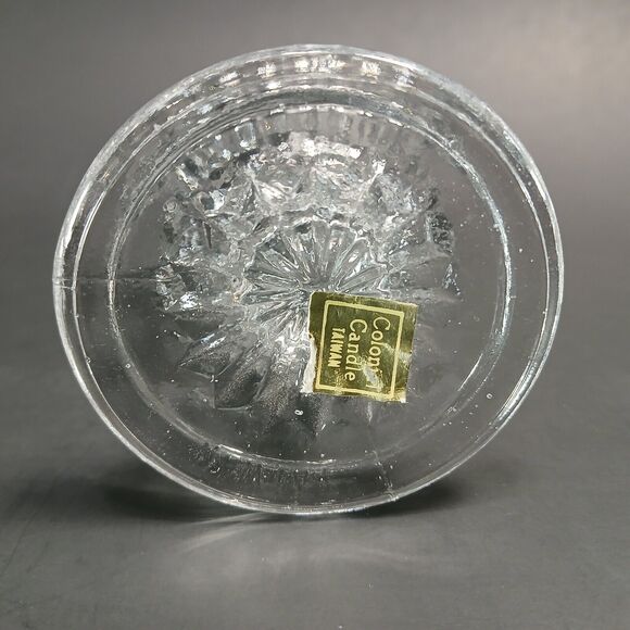 Vintage Clear Glass Tapered Candle Holder 2.5"Candlestick Colonial Candle Taiwan - Picture 5 of 6